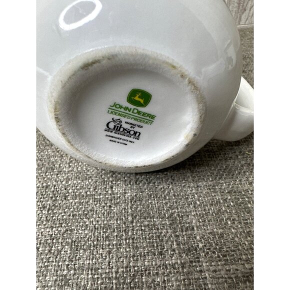 John Deere Ceramic Creamer & Sugar Set Vintage Gibson Farm Tractor Design - Picture 5 of 9